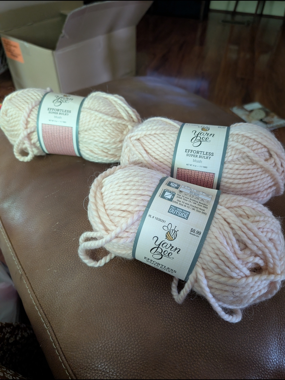 YarnBee Effortless Super Bulky Yarn - Blush Pink-6 0z- Lot Of 3- NEW